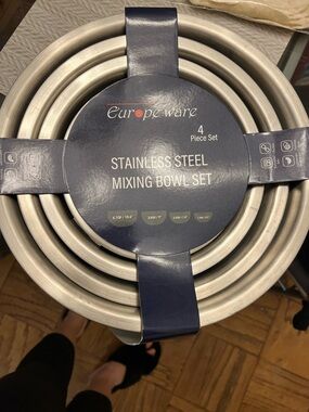 Stainless Steel Mixing Bowl Set - Silver (4-Piece)